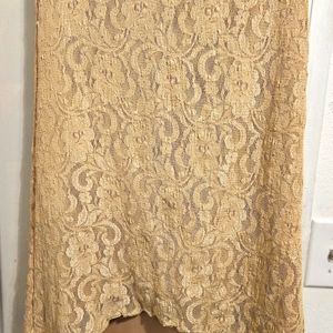 Gold lace skirt